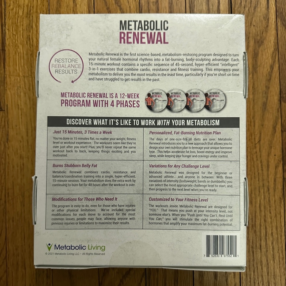 Metabolic Renewal Restore Body Workout 4-Phase DVD Set by Dr. Jade Teta - NEW - Picture 4 of 4